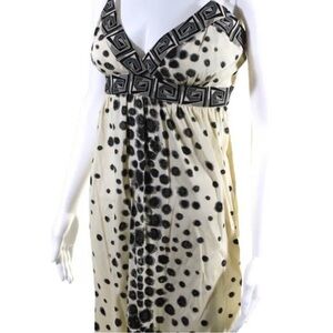 Marciano Women's Spaghetti Strap Spotted Print Sundress Beige Size S.